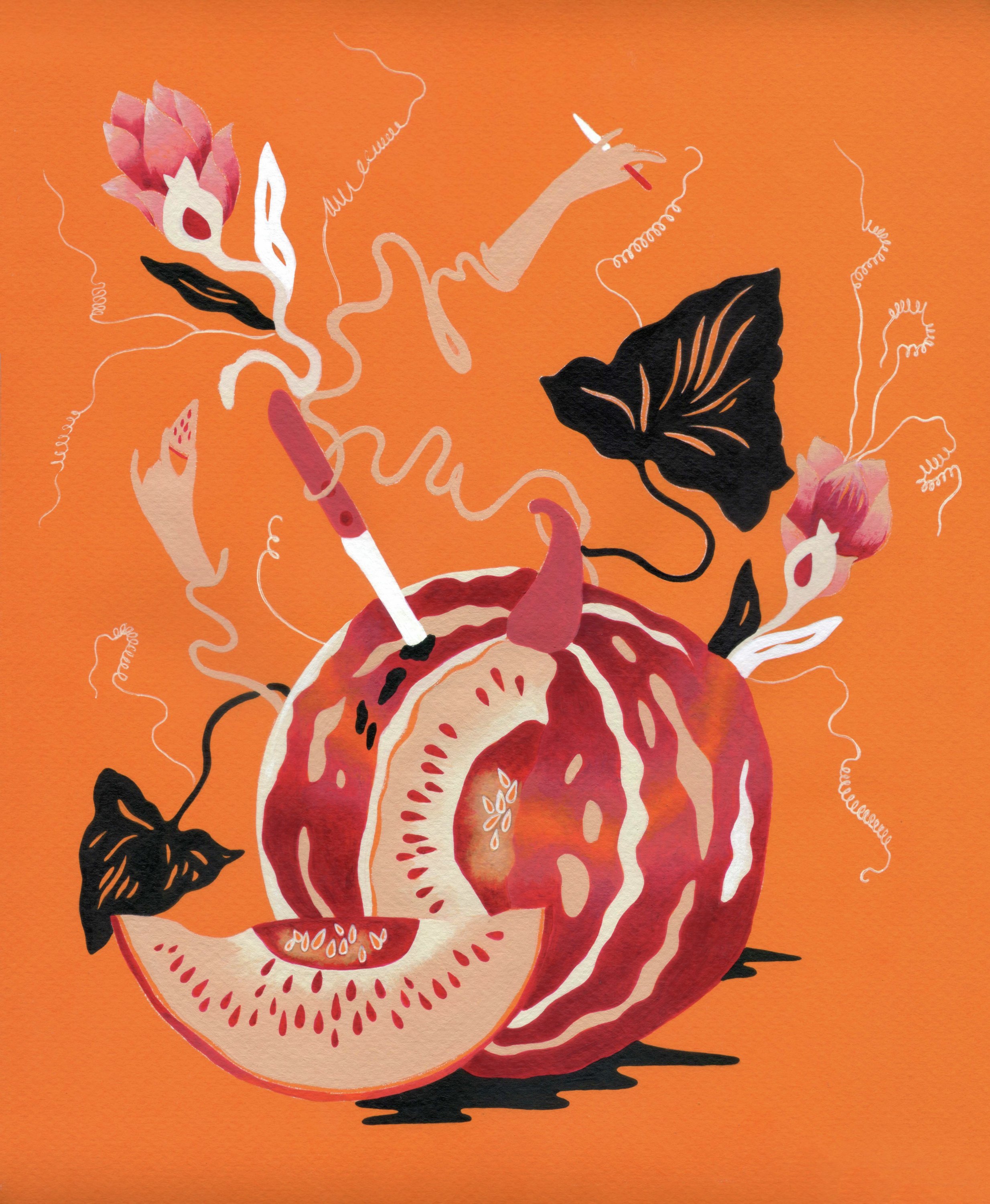 Calabaza con cuchillo II