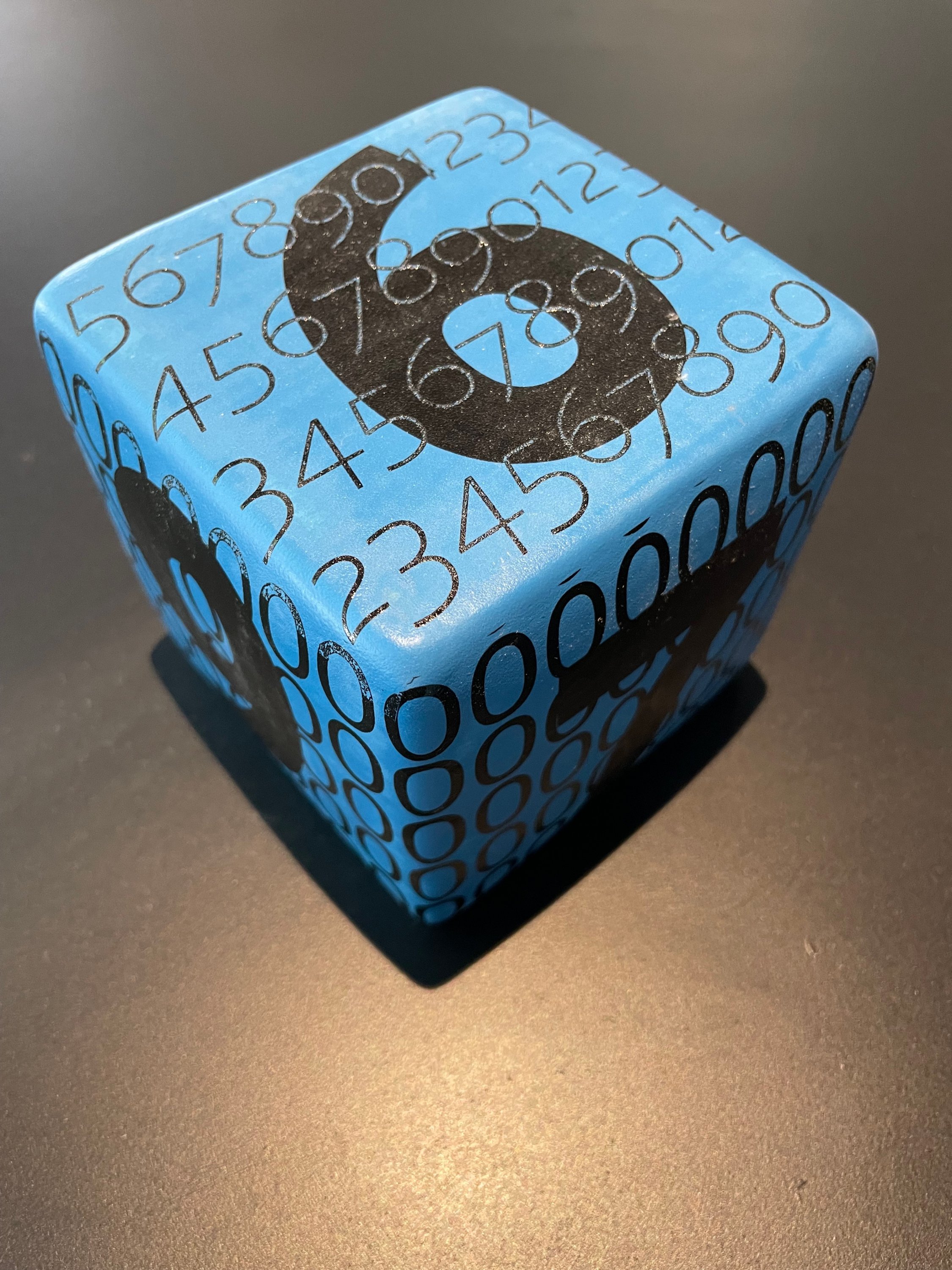 Black Numbers on Blue