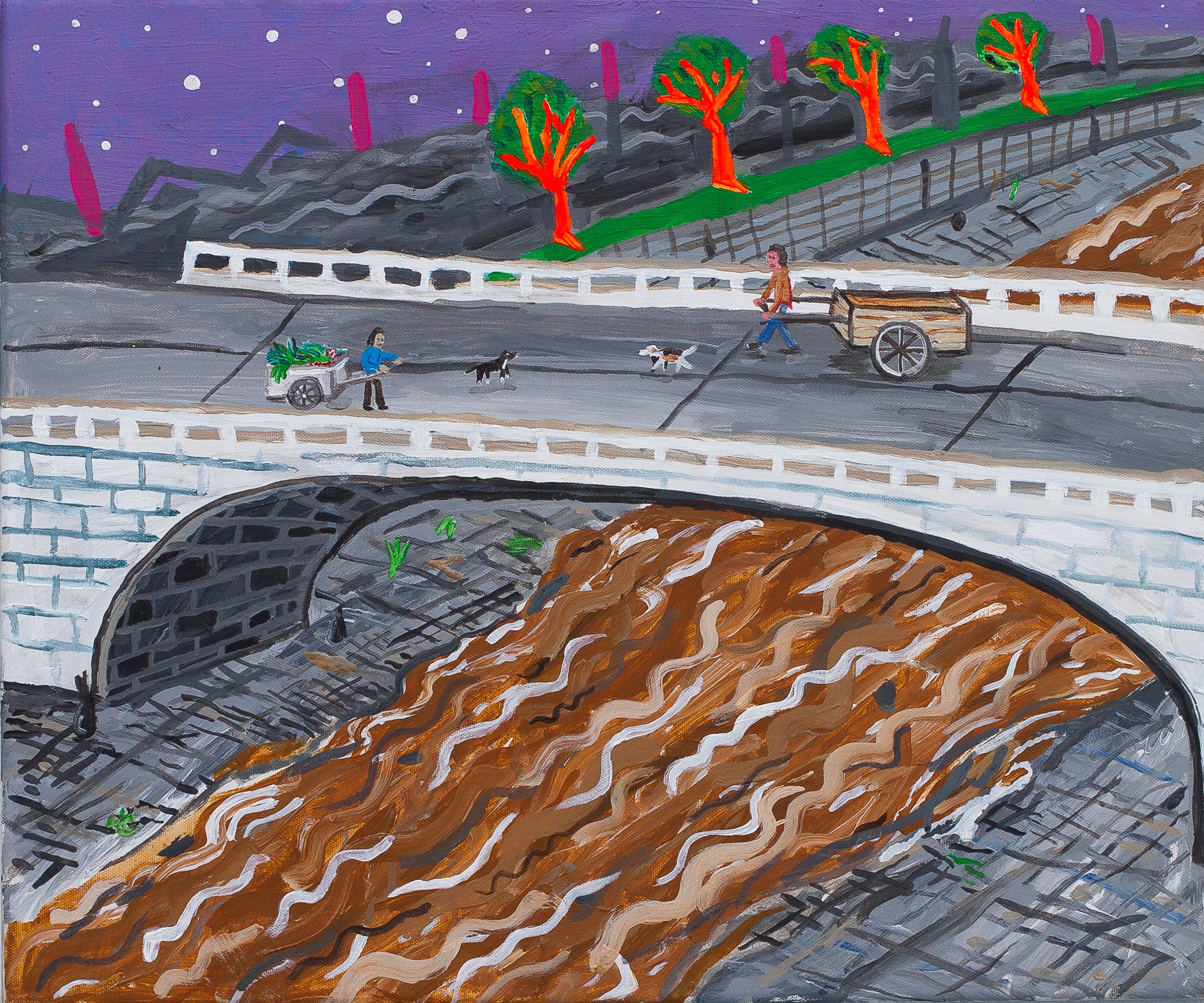 Amanecer en el río Mapocho