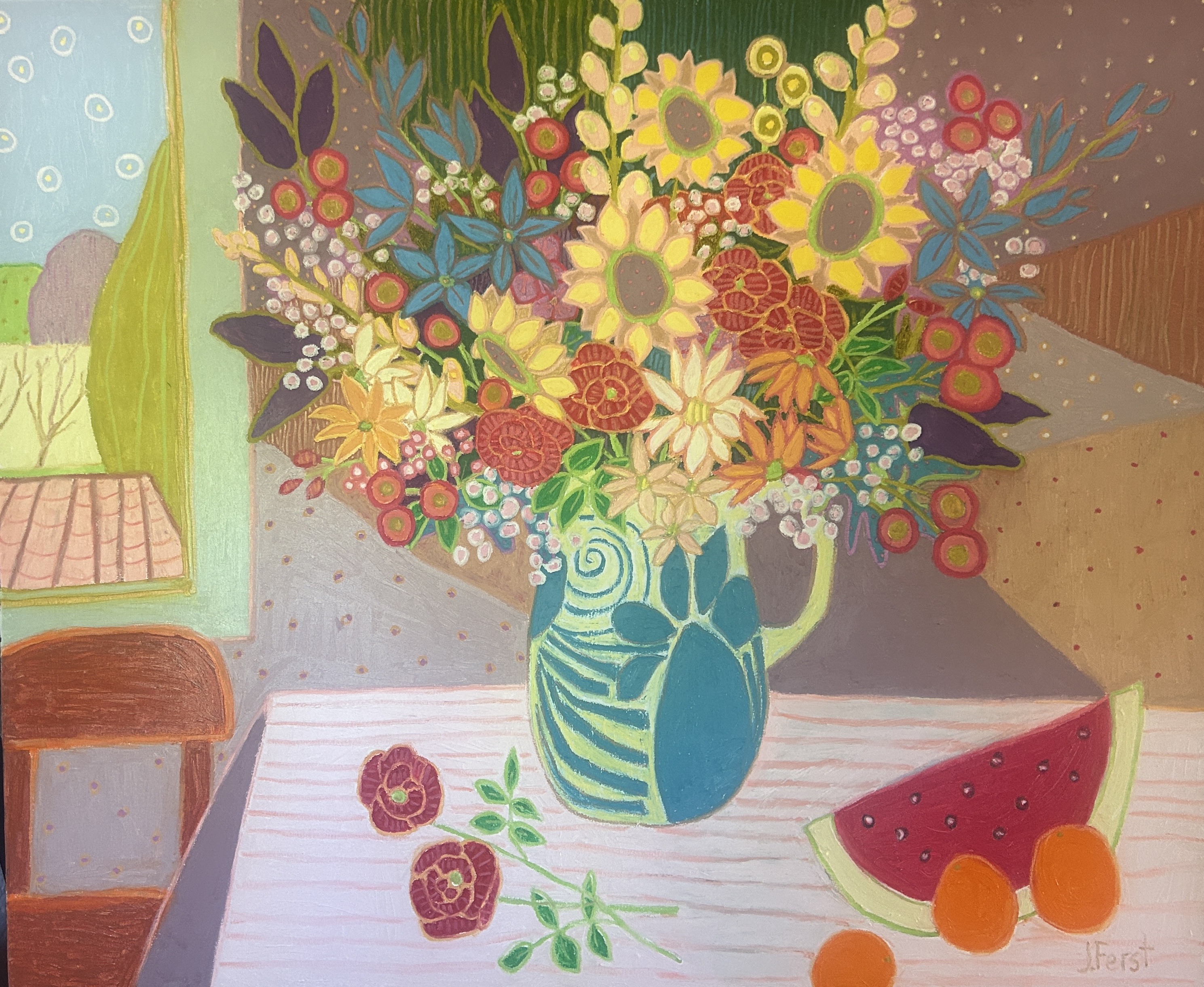 Una Mañana Hermosa, Óleo sobre tela, 100 x 120 cm, por Jeff Ferst — Aura Galerías