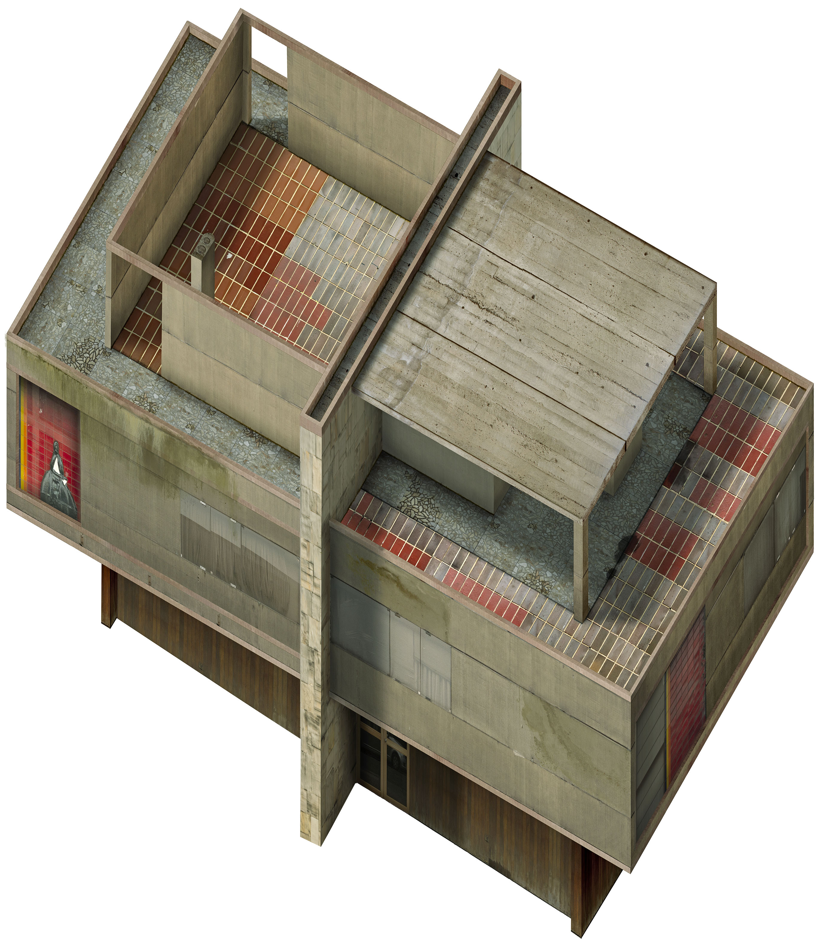 Brutalist villa (after Le Corbusier, Villa Goldenberg 1930)