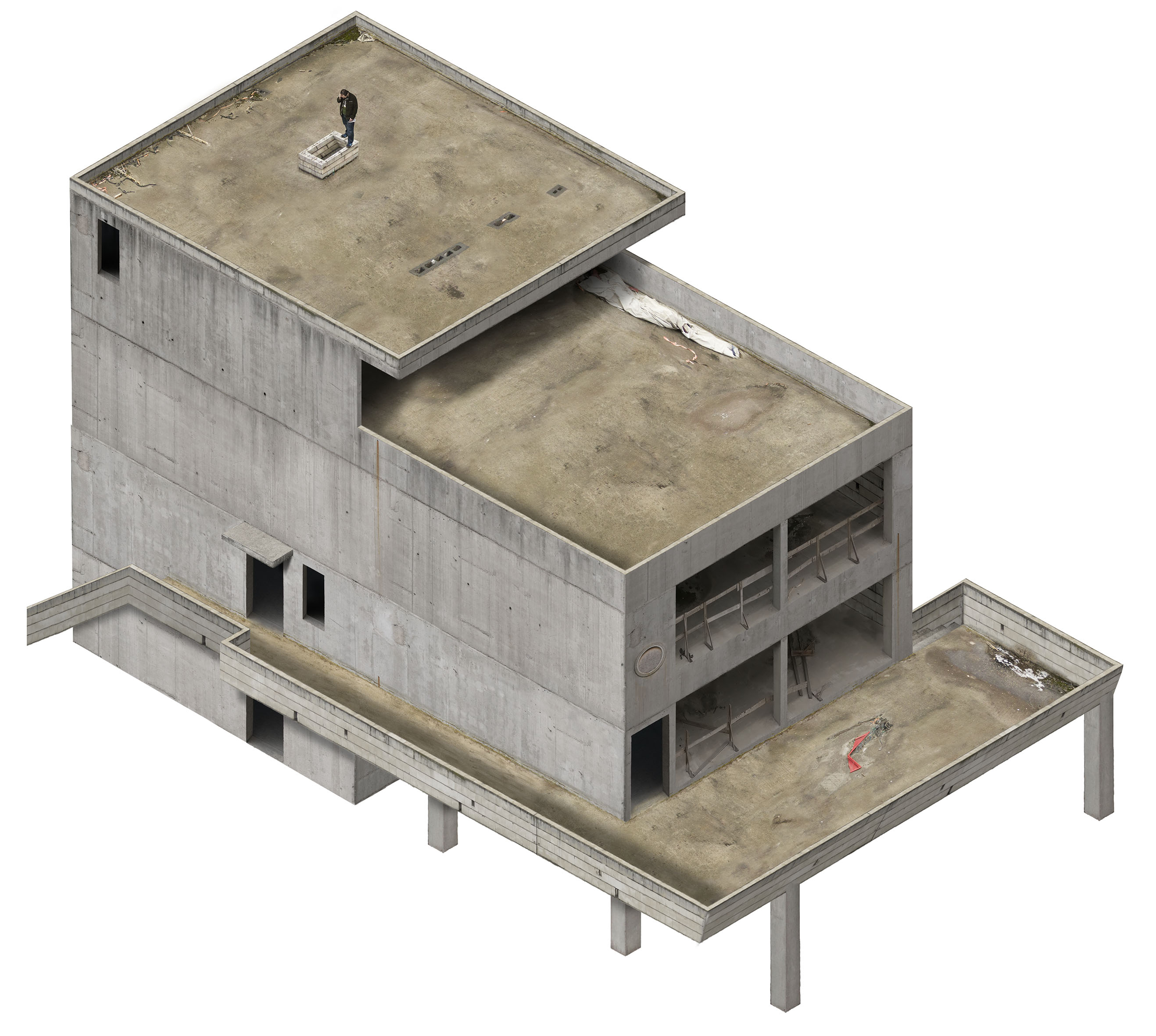 Modern ruin (after Le Corbusier, Maison Citrohan 1922)