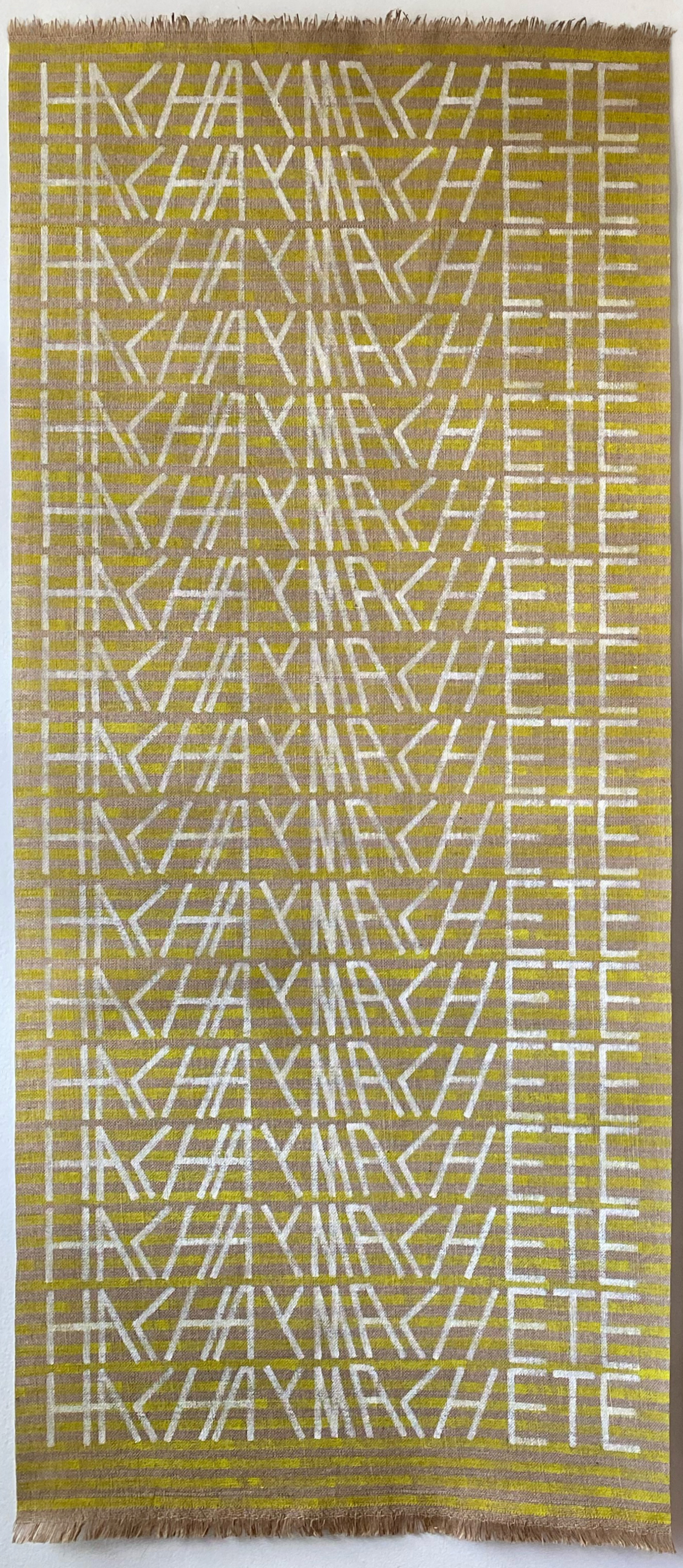 Dibujo amarillo con letras blancas