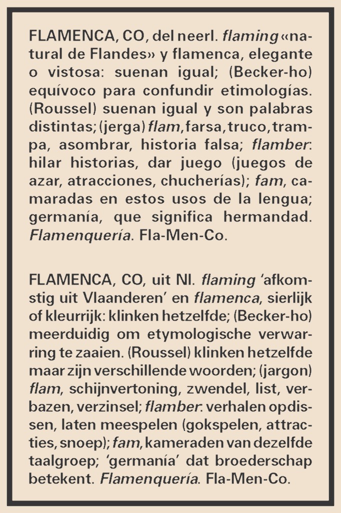 «FLAMENCA, FLAMENCO, from Old Frisian...»