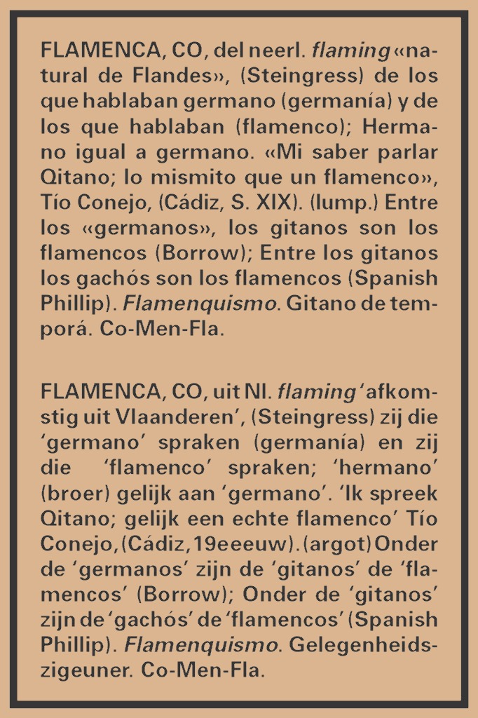 «FLAMENCA, FLAMENCO, from Old Frisian...»