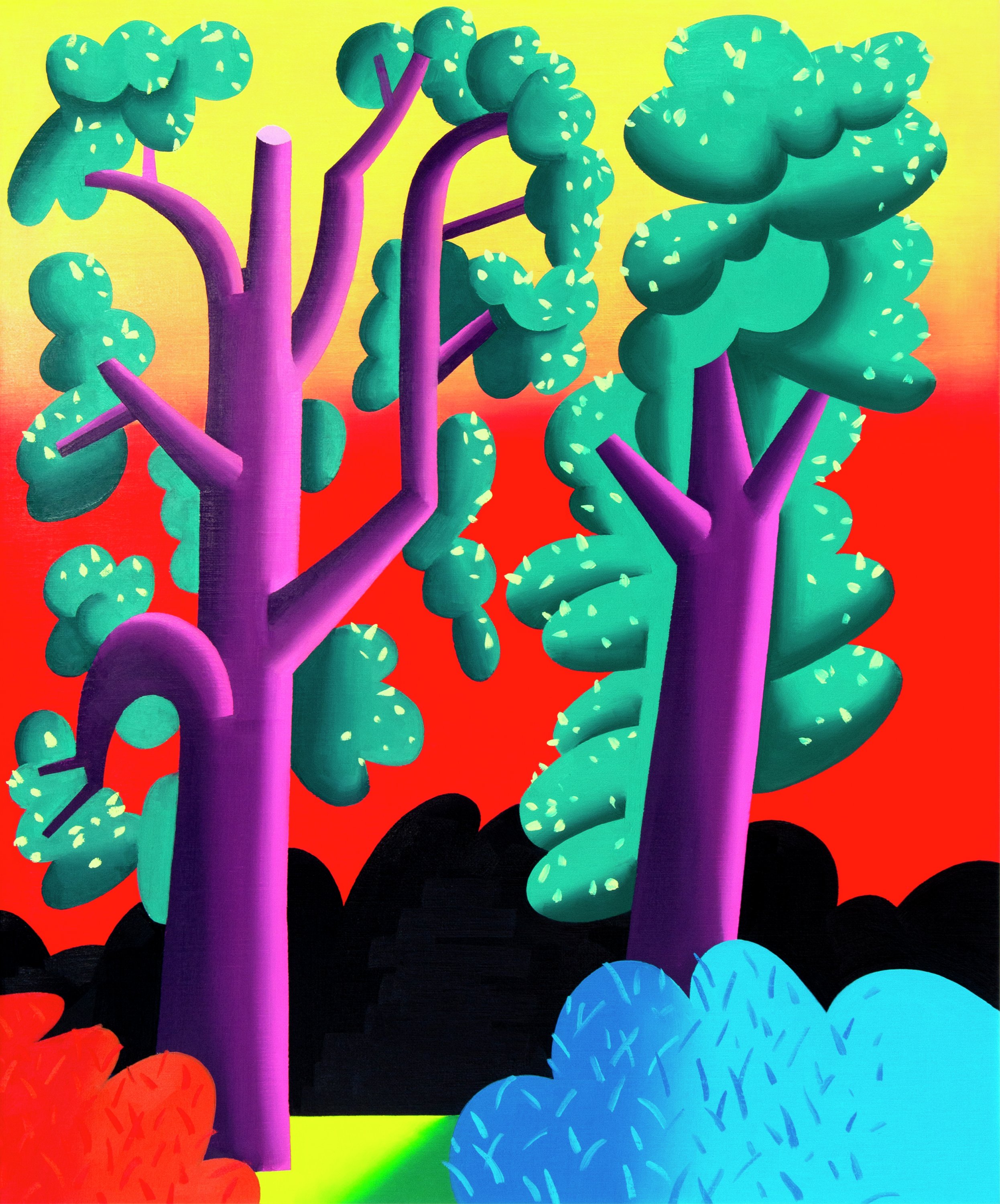 Paisaje con dos árboles