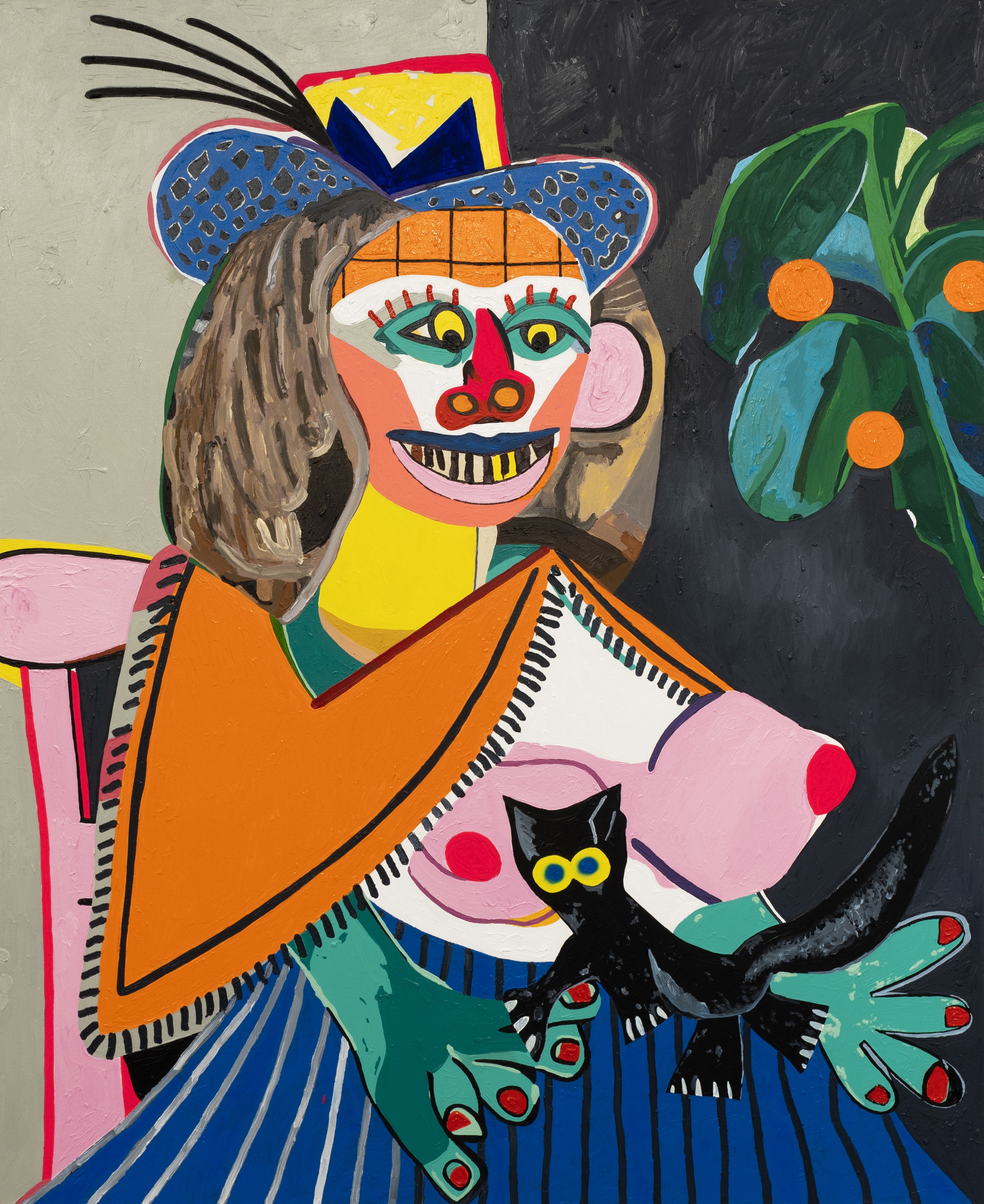 The woman with the cat