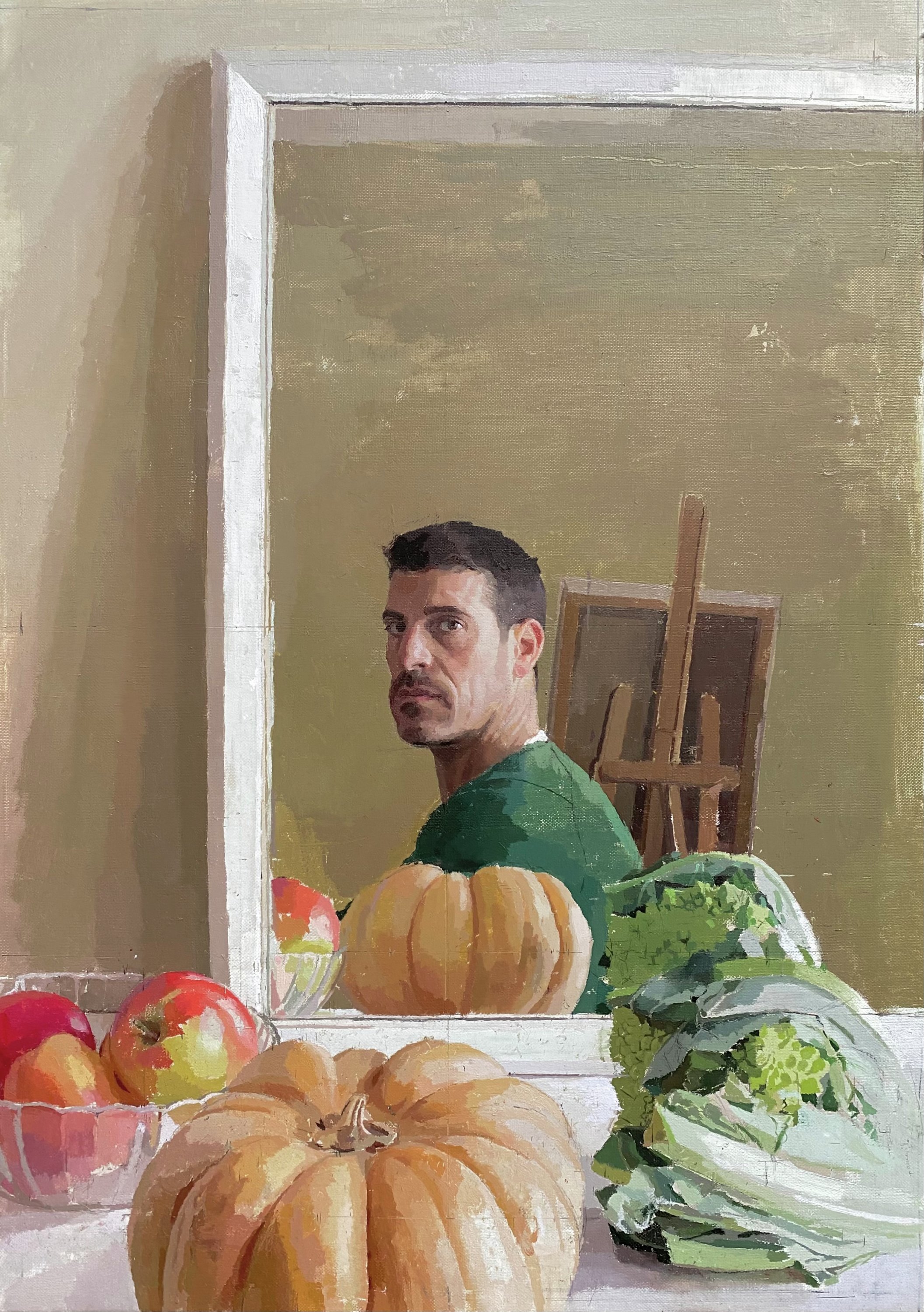 Autorretrato con naturaleza muerta