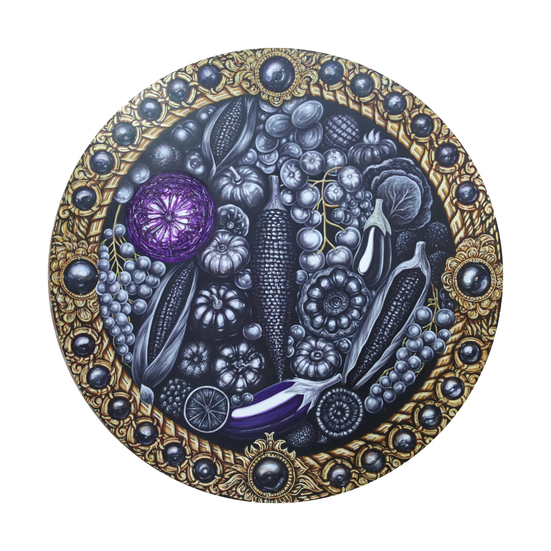 De la serie Vitrinas tierra móvil (vegetales negros)