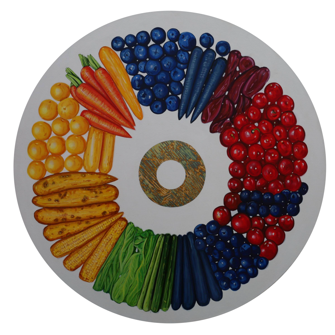 De la serie Vitrinas tierra móvil (vegetales arcoíris)