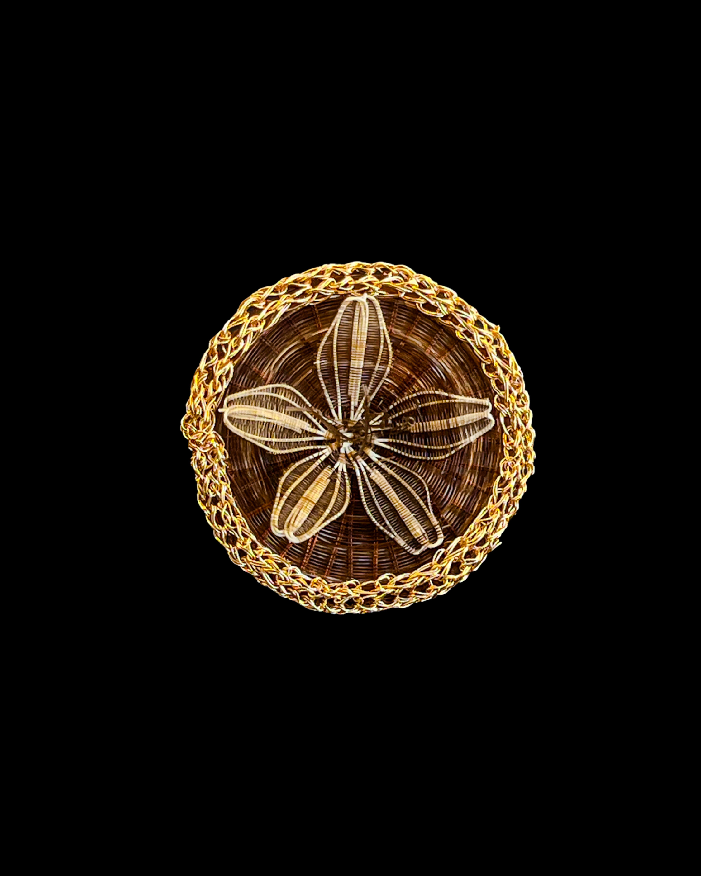 Anillo Flor Topacio Dorado 