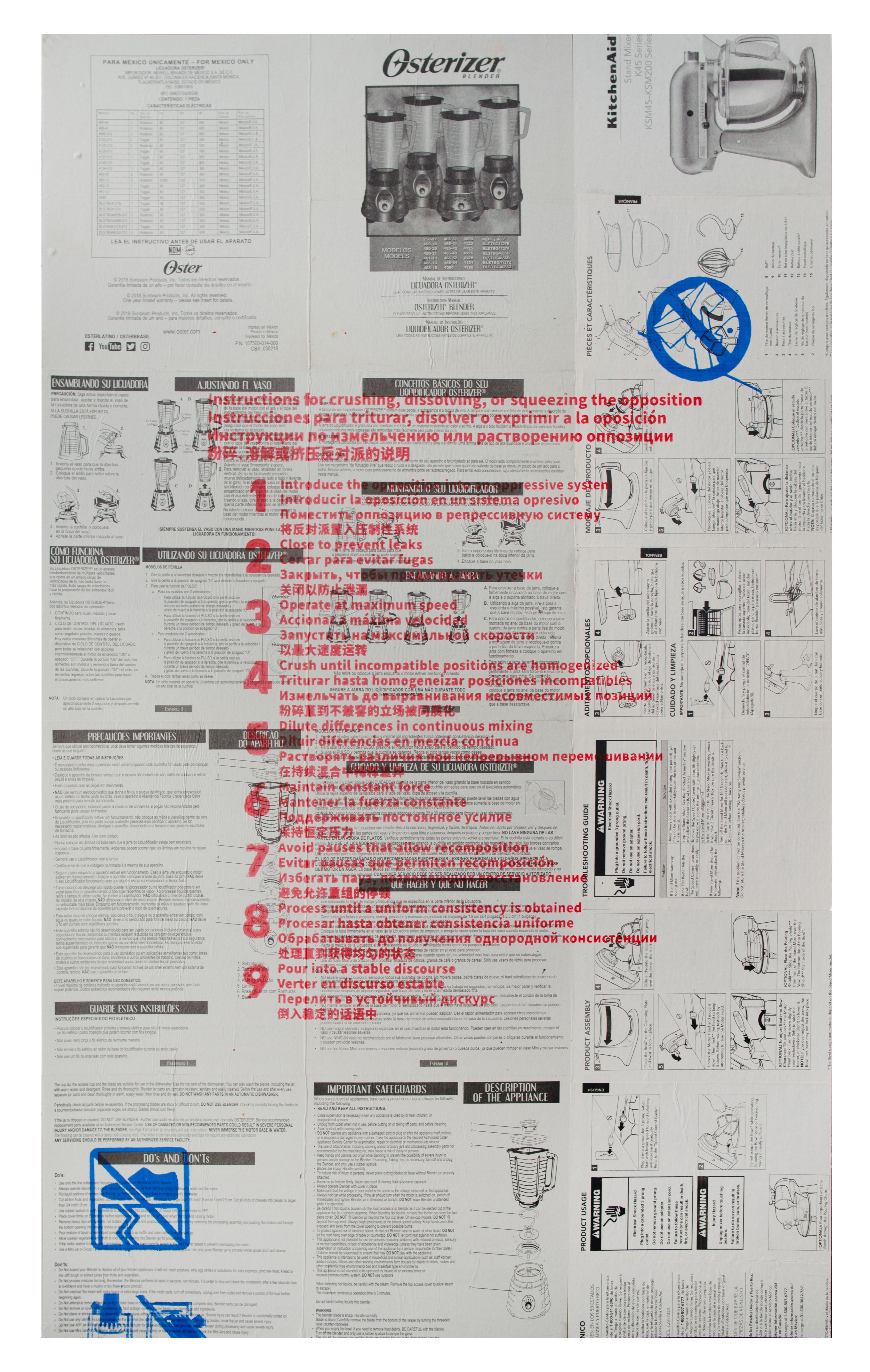 Instrucciones para triturar, disolver o exprimir a la oposición 