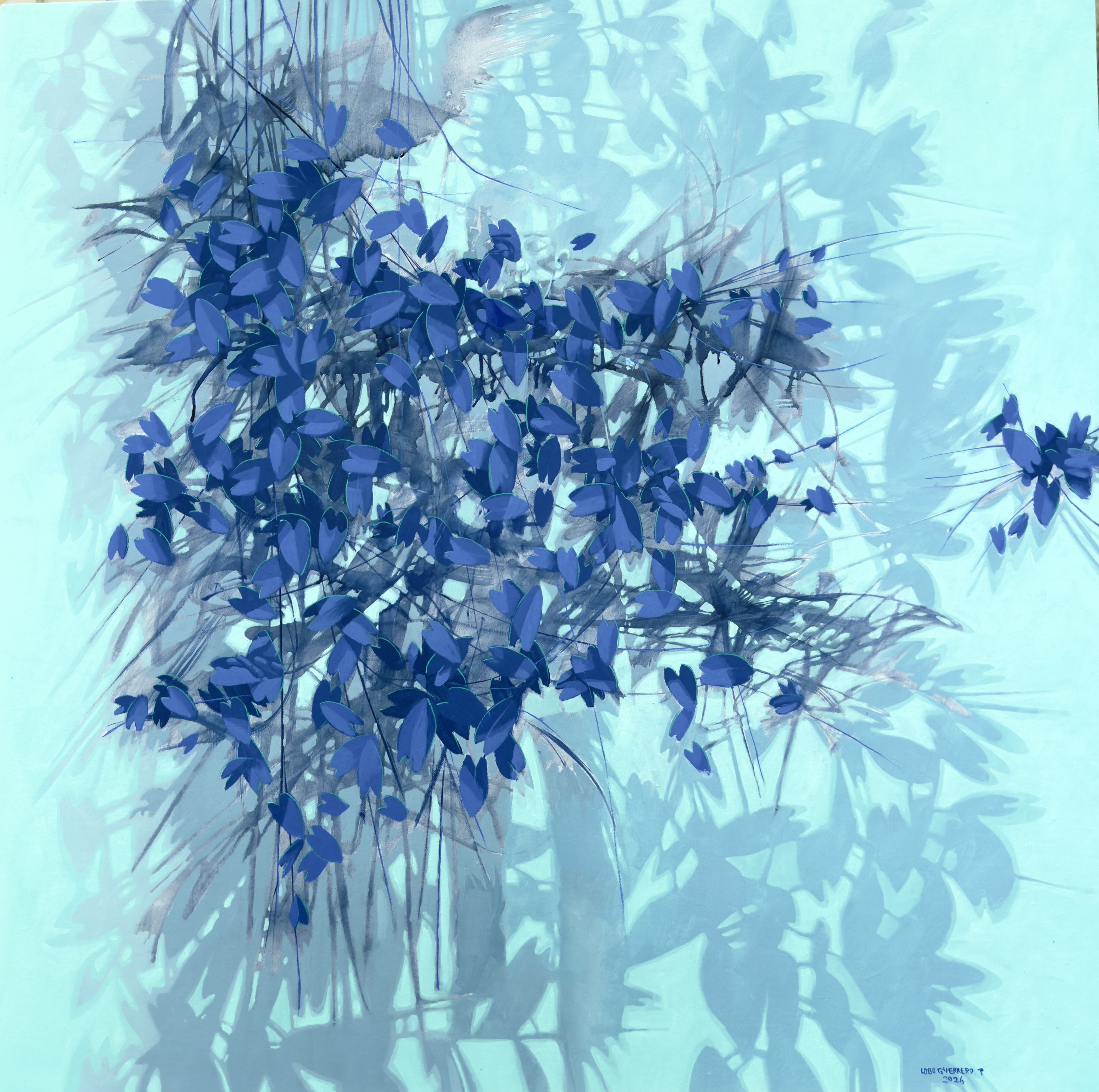 Respirando entre hojas azules