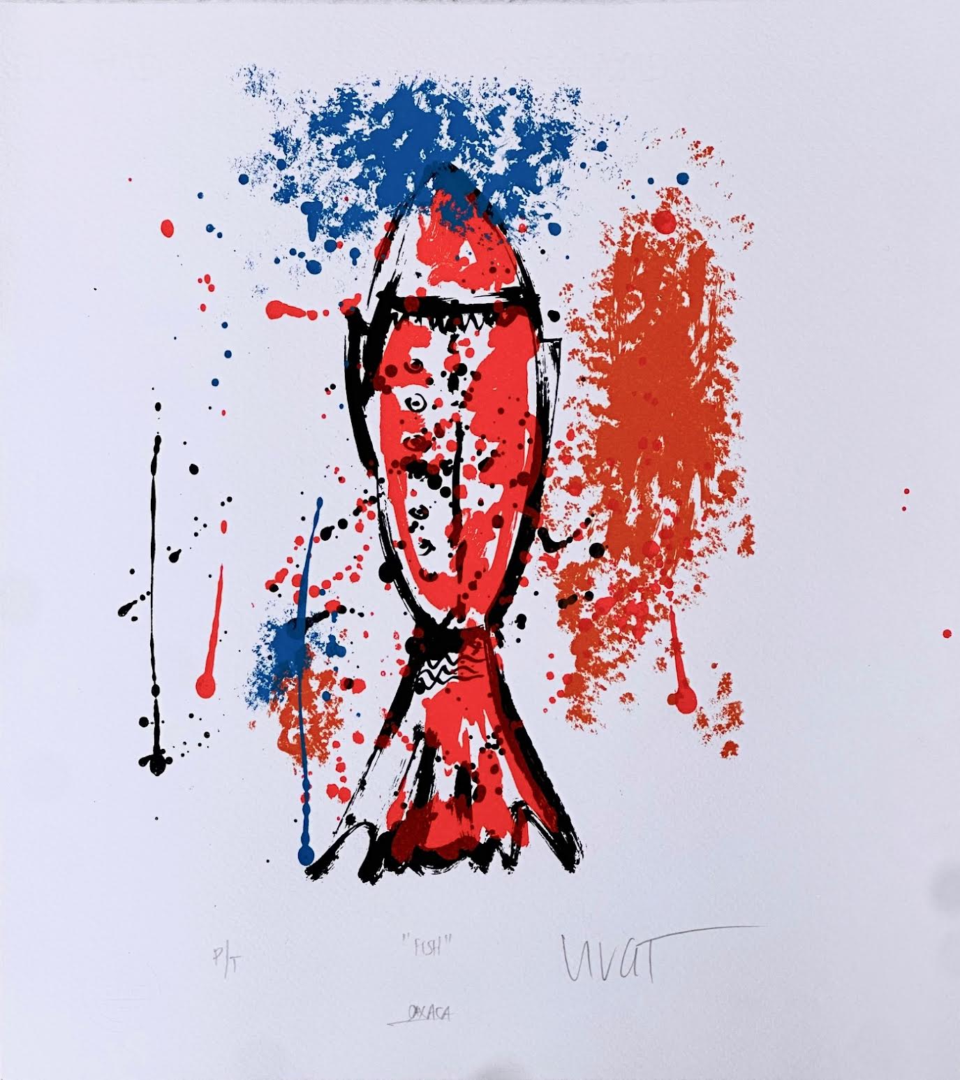 Fish, Serigrafía, 50 x 44 cm, por Carlos Vivar — Aura Galerías