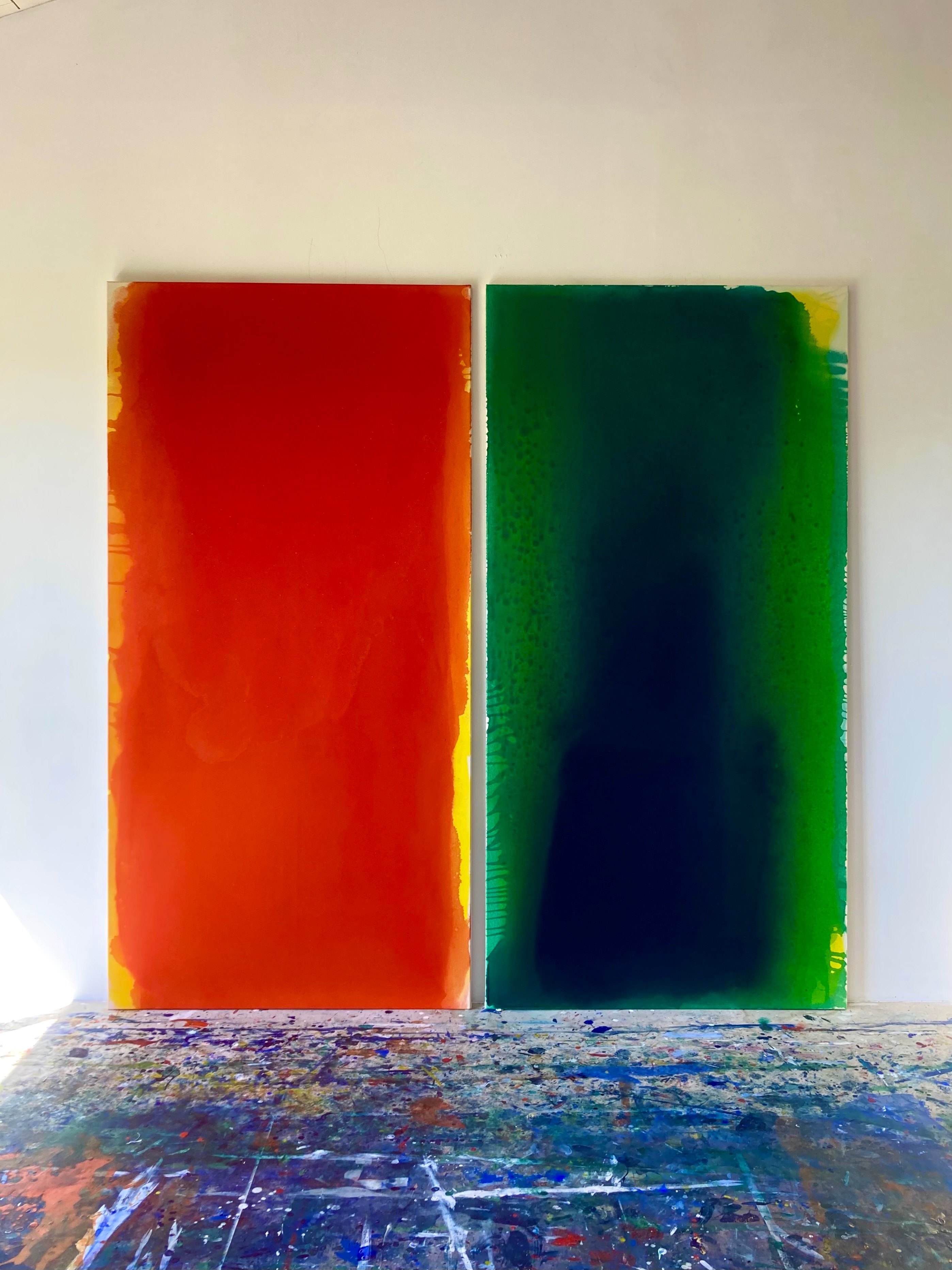 Diptych Orange, Green