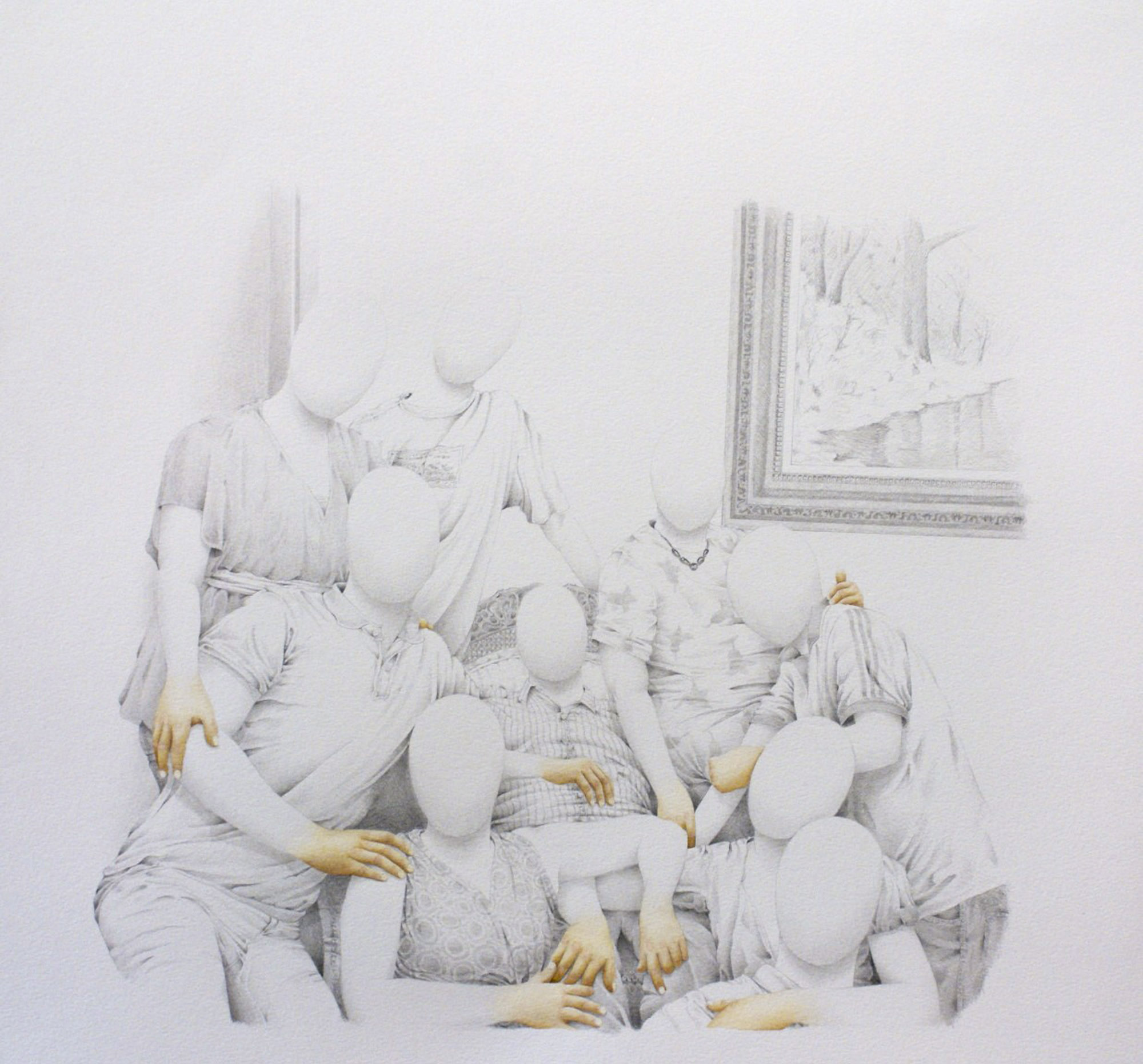 Retrato con las manos pintadas (navidad)